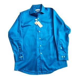 NWT Michael Kors Blue Mens Dress Shirt Large 16 32/33
